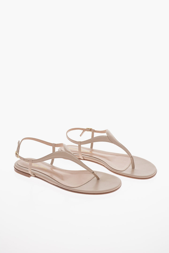 Gianvito Rossi Leather MOUSSE Flat Thong Sandals