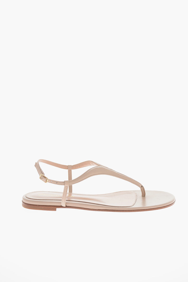 Gianvito Rossi Leather MOUSSE Flat Thong Sandals