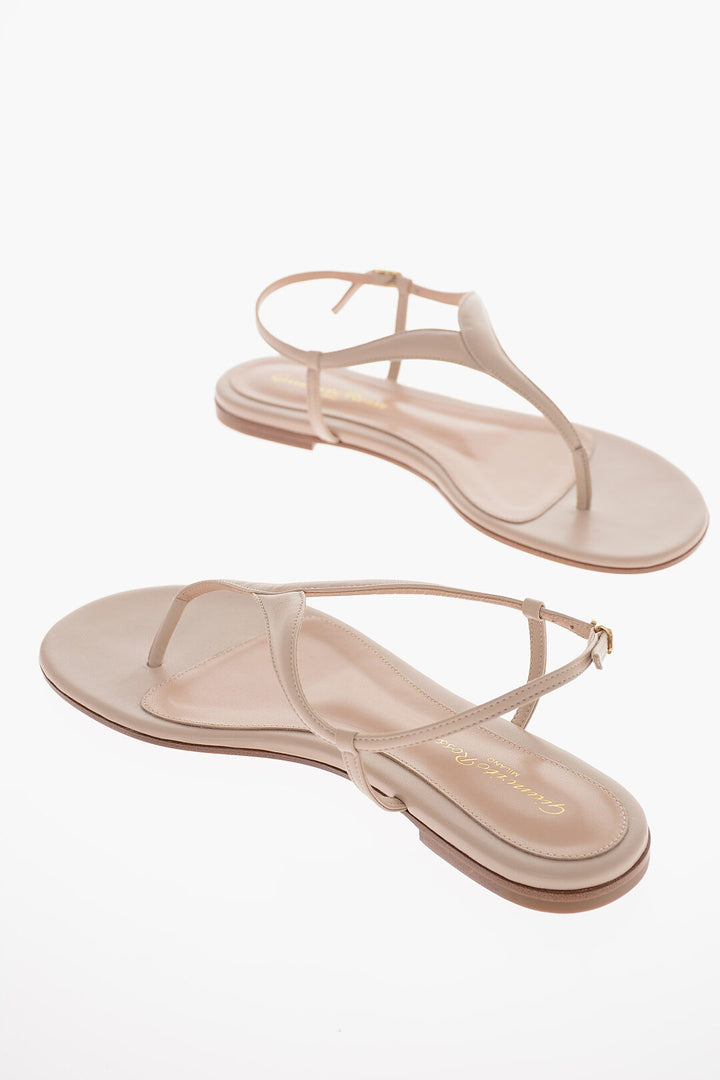 Gianvito Rossi Leather MOUSSE Flat Thong Sandals