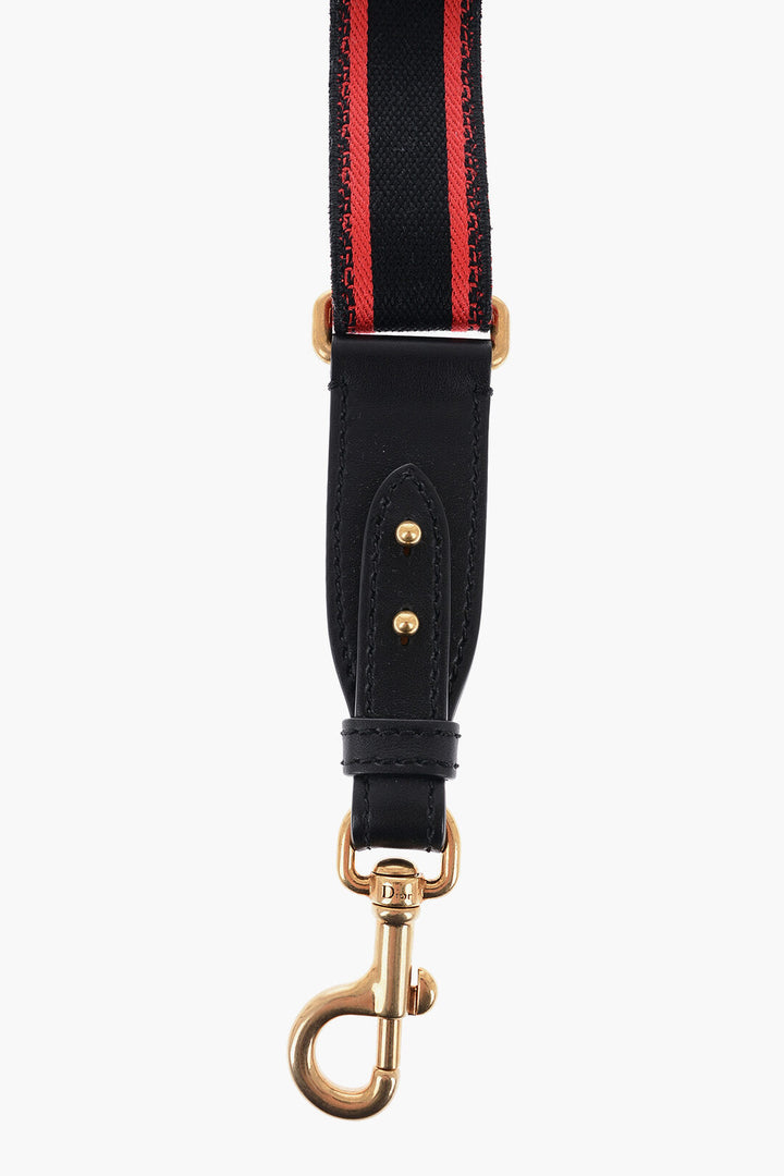 DIOR CANVAS LOGO SHOULDER STRAP WITH LEATHER TRIMS