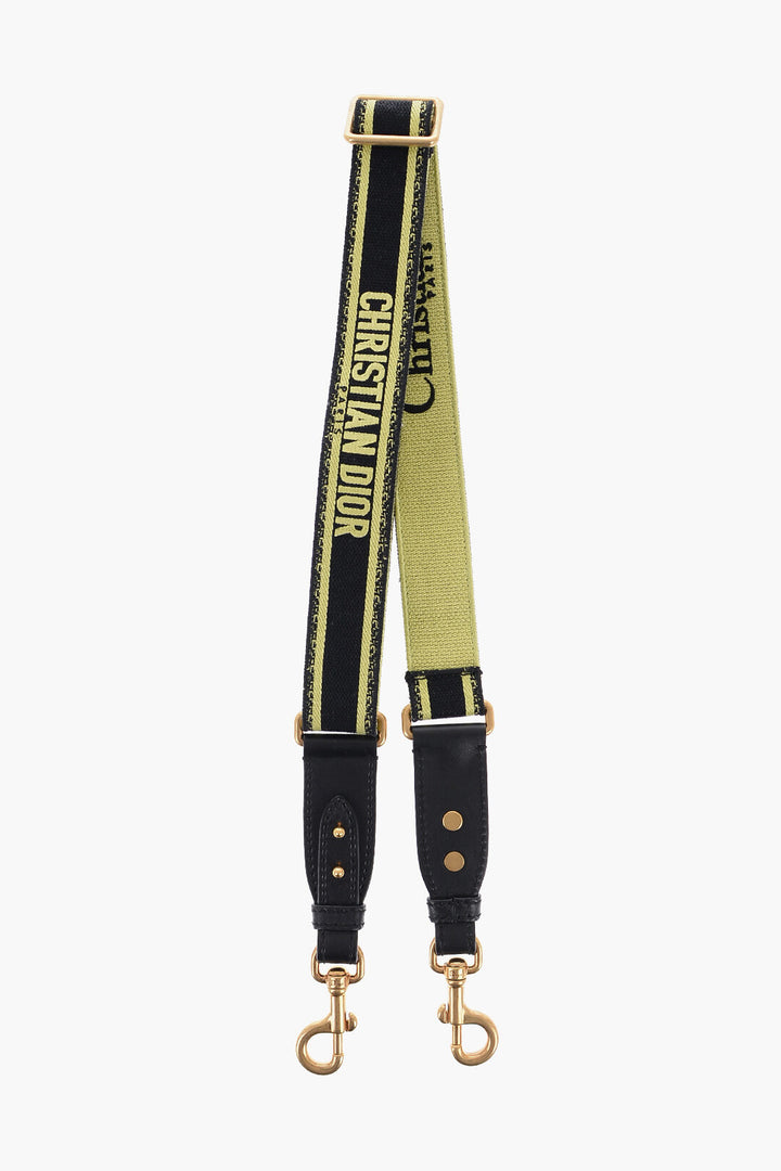 DIOR CANVAS LOGO SHOULDER STRAP WITH LEATHER TRIMS