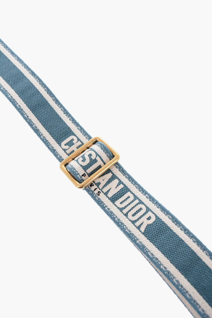 DIOR CANVAS LOGO SHOULDER STRAP WITH LEATHER TRIMS