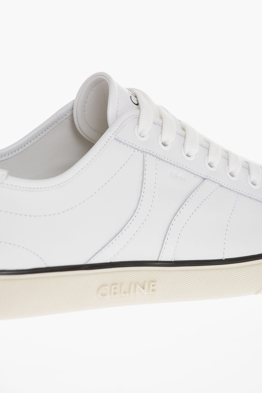 Sneakers in pelle con logo Celine e suola a contrasto