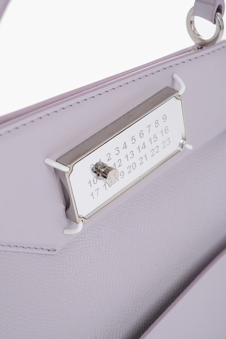 Maison Margiela Purple MM11 Leather Bag with Logoed Clip Fastening