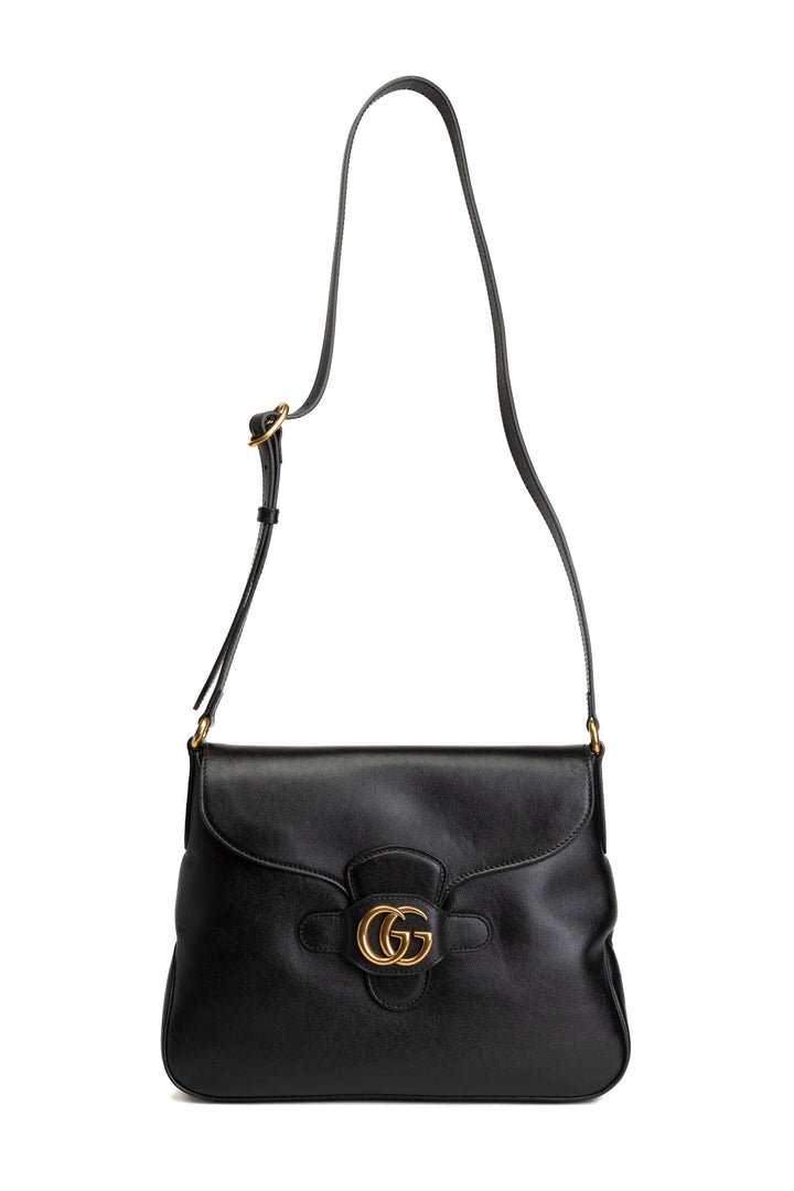 Gucci Black Leather Bag with Iconic GG Logo - Made in Italy