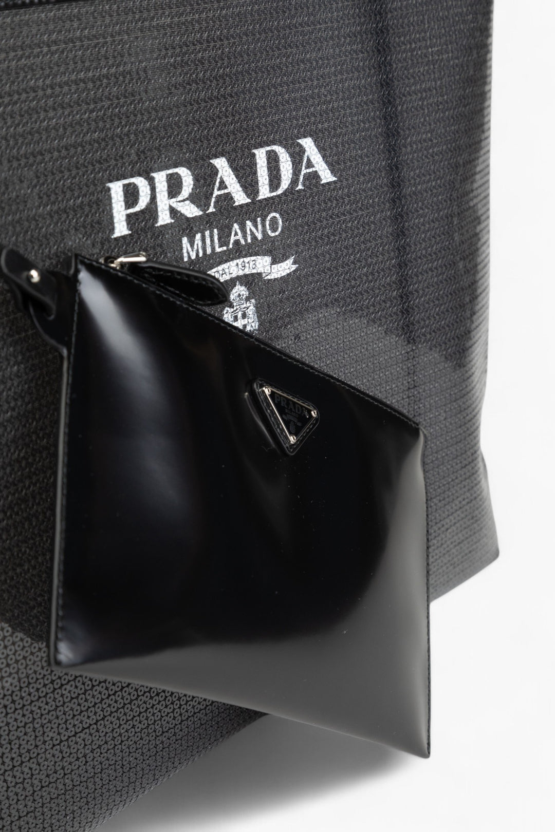 Borsa tote Prada in rete nera