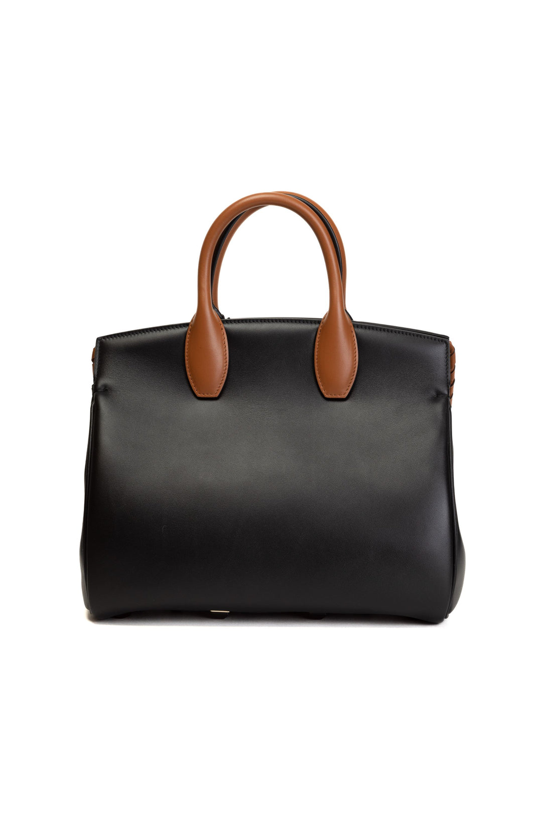 Salvatore Ferragamo Elegant Two-Tone Leather Bag - Black-Brown