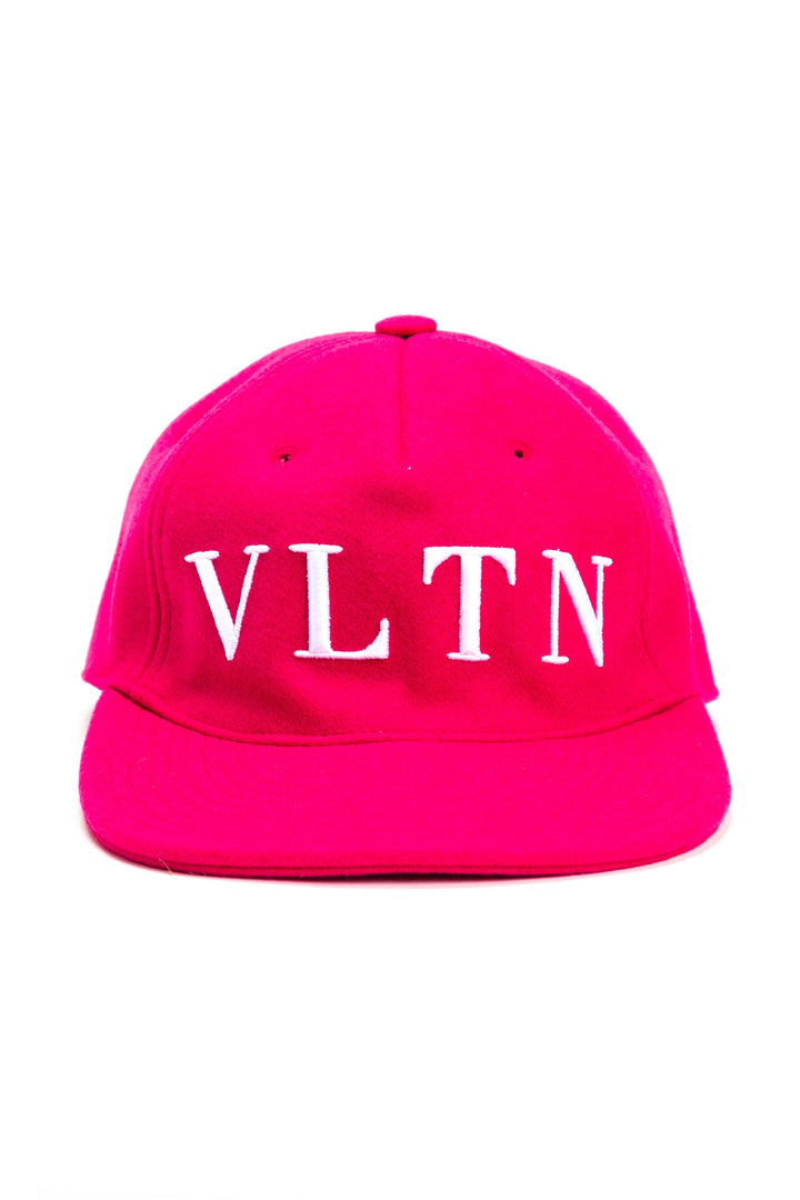 Valentino Fuchsia Hat with Iconic VLNT Embroidery, Made in Italy