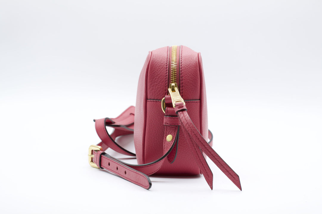 Prada Pink-Gold Pebbled Leather Bag with Adjustable Strap