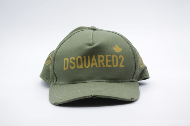 Dsquared2 Green-Yellow Embroidered Logo Hat