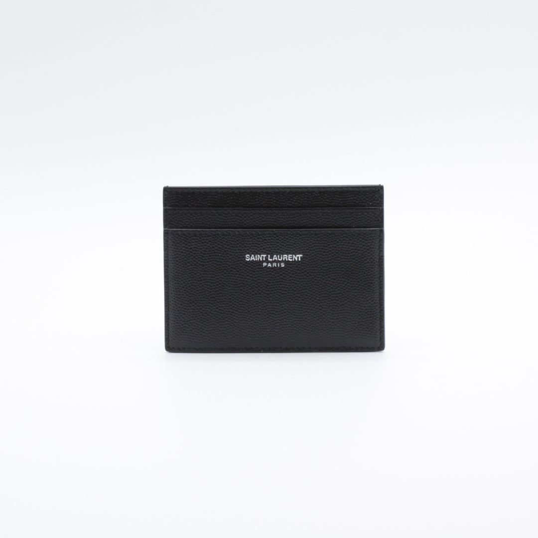 Saint Laurent Black Leather Wallet with Logo - Made in Italy