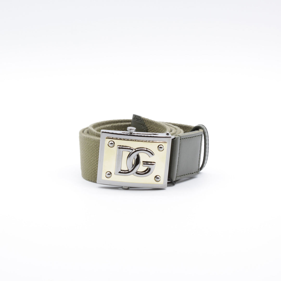 Dolce & Gabbana Green Belt with Elegant DG Logo Buckle - Made in Italy