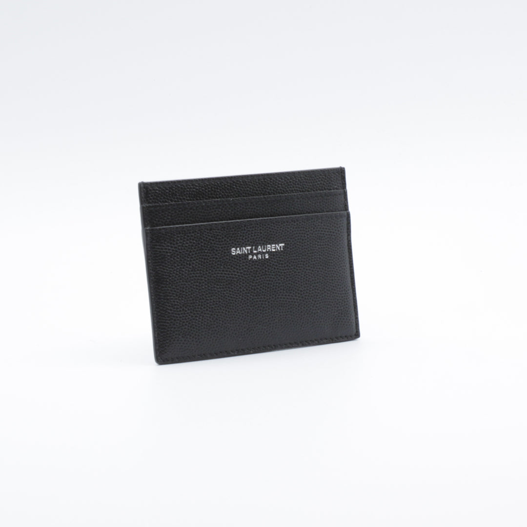 Saint Laurent Black Leather Wallet with Logo - Made in Italy