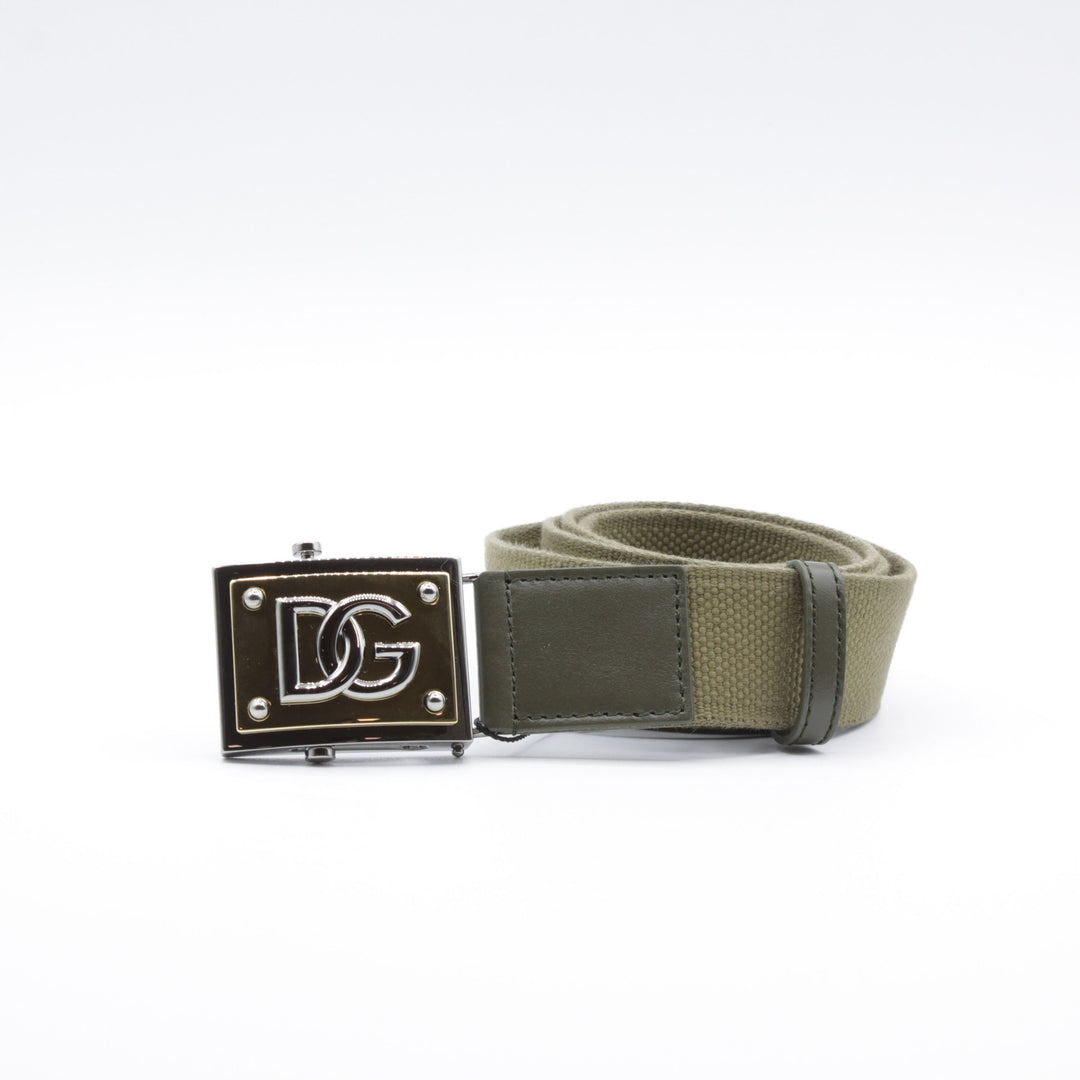 Dolce & Gabbana Green Belt with Elegant DG Logo Buckle - Made in Italy