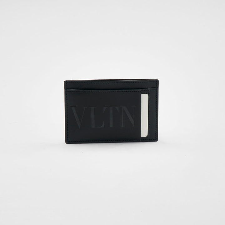 Valentino Black Wallet with 'VLTN' Print - Made in Italy