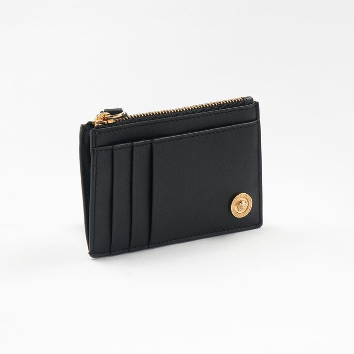 Versace Black and Gold Wallet with Signature Medusa Emblem