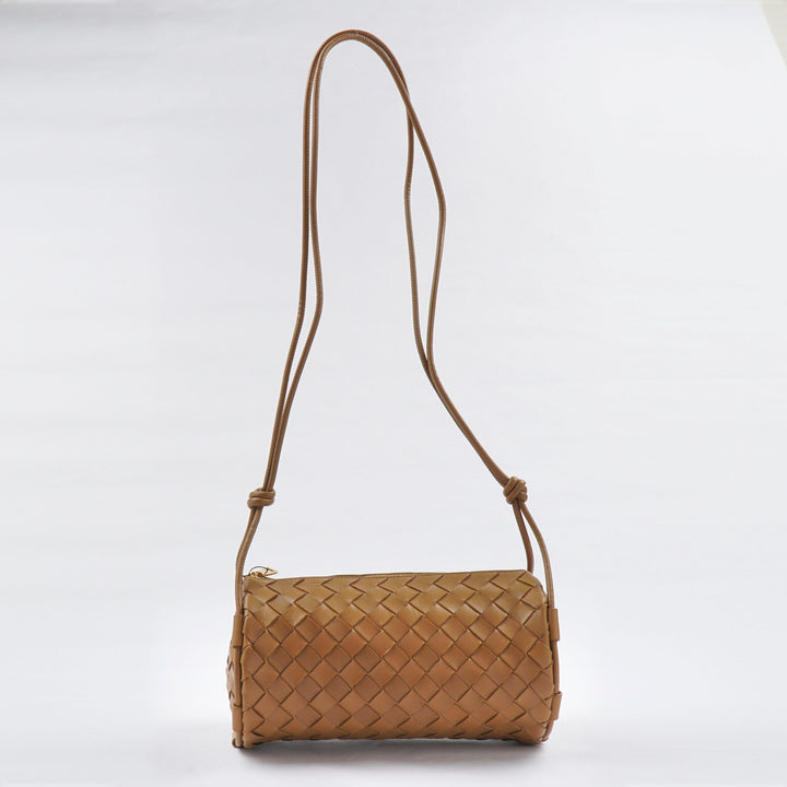 Bottega Veneta Brown Bag with Iconic Intrecciato Weave - Made in Italy