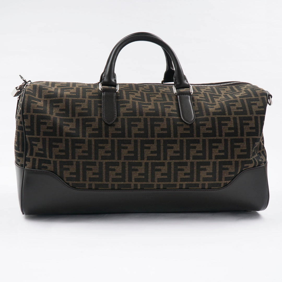 Fendi Bags - Italian Monogram Leather Handbag in Brown-Black