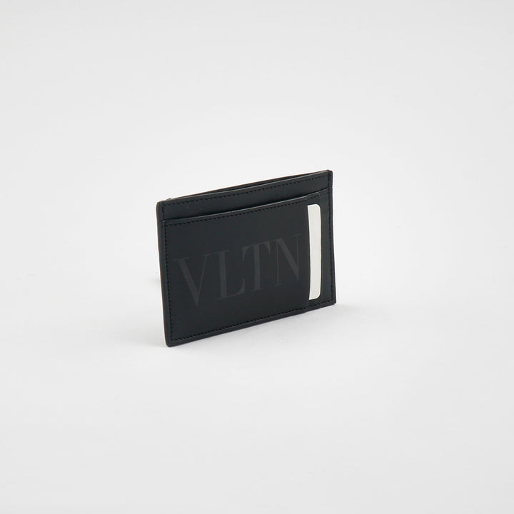 Valentino Black Wallet with 'VLTN' Print - Made in Italy