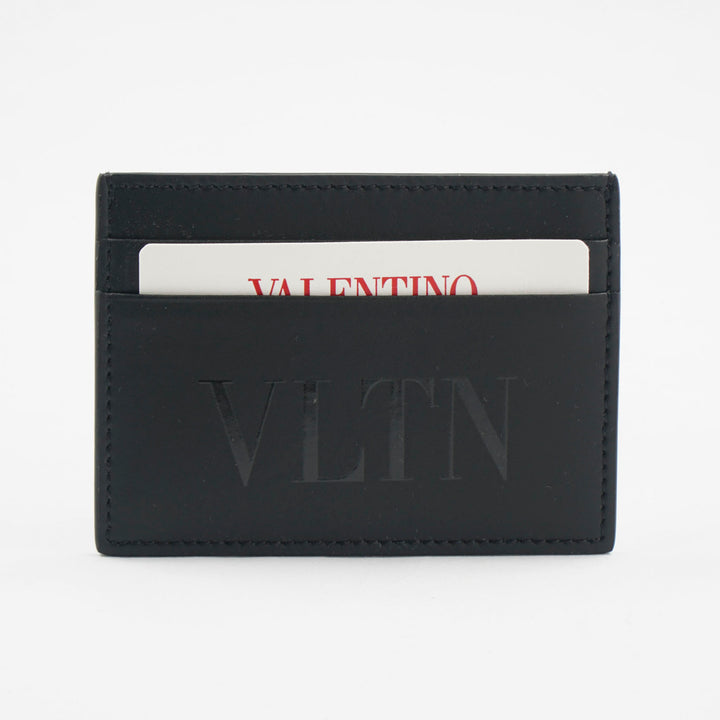 Valentino Black Leather Wallet with VLTN Logo - Made in Italy