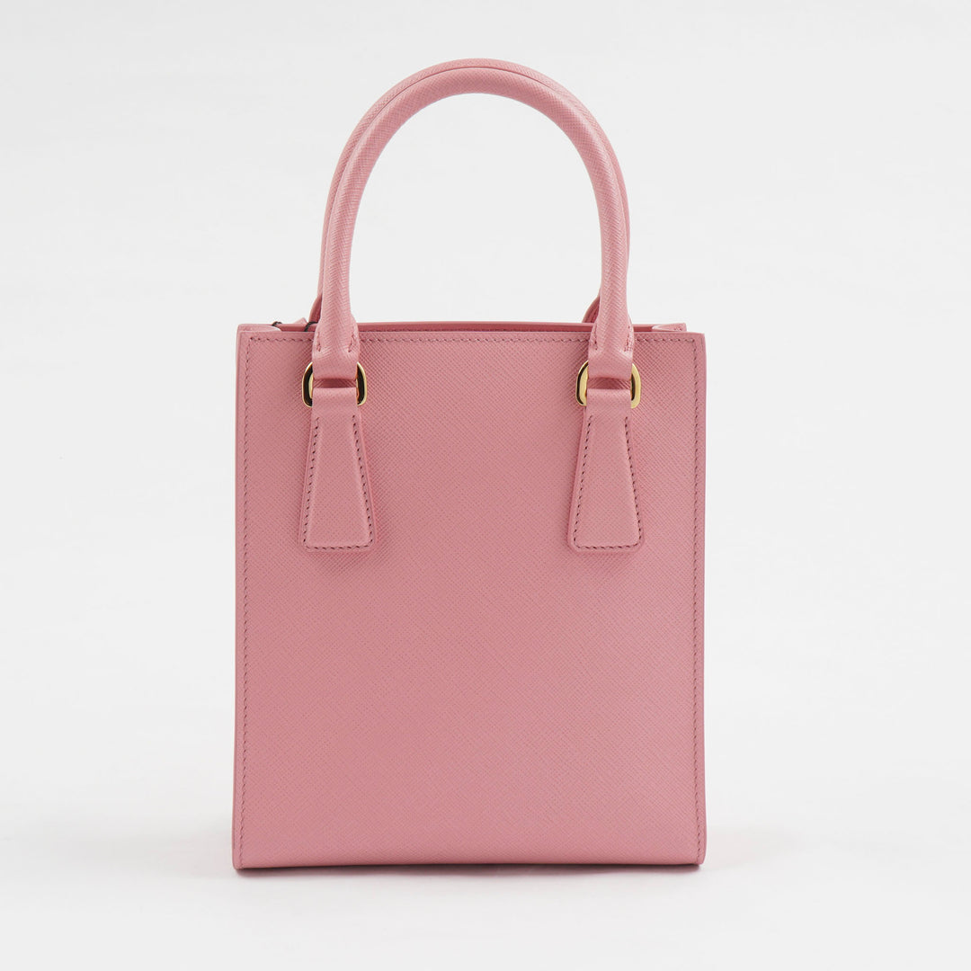 Prada Pink-Gold Leather Bag with Gold-Tone Hardware