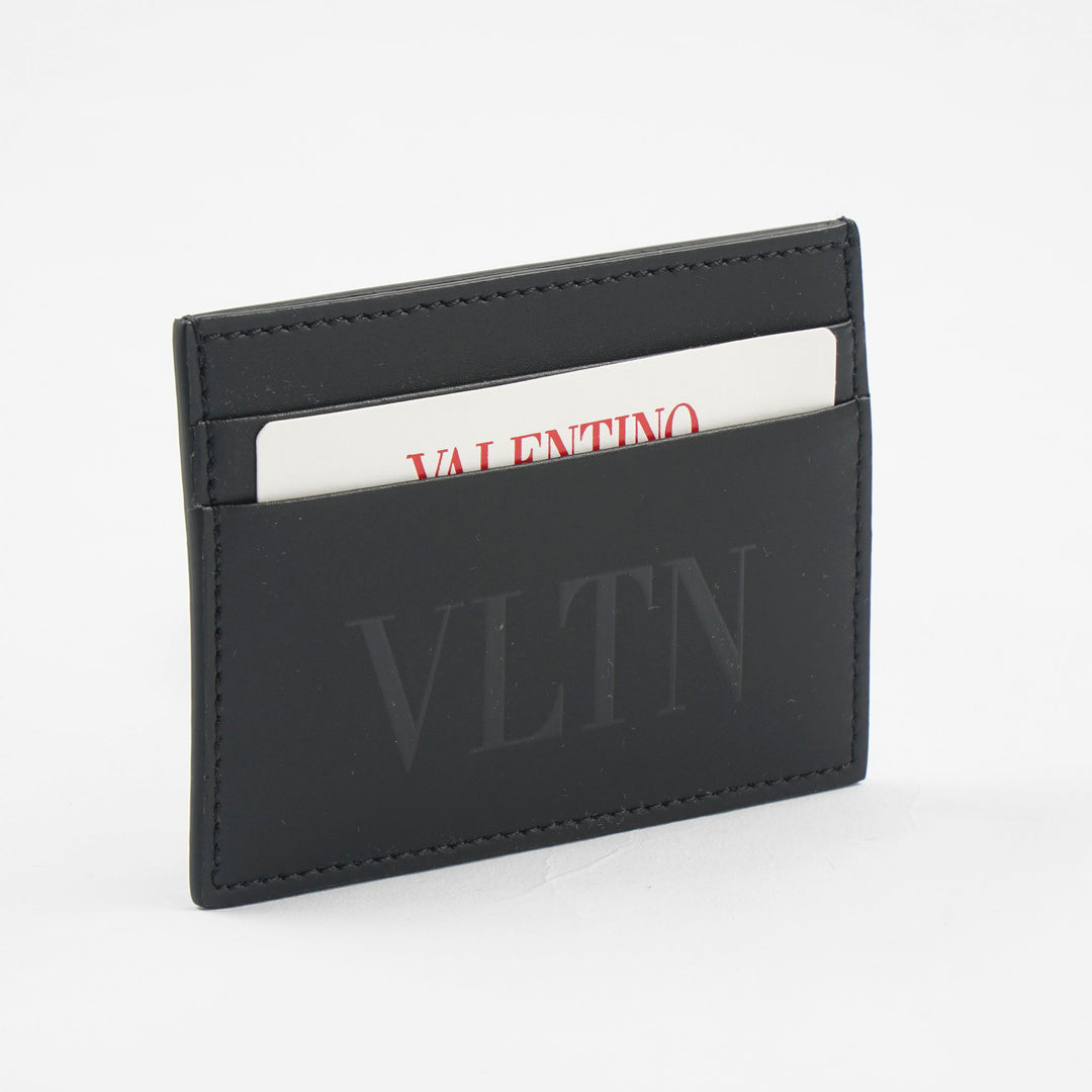 Valentino Black Leather Wallet with VLTN Logo - Made in Italy