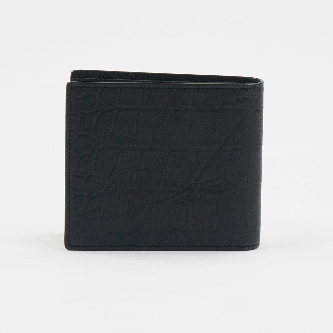 Saint Laurent Black Leather Wallet with YSL Logo