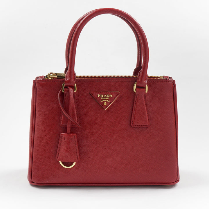 Prada Red Leather Bag with Gold-Tone Hardware