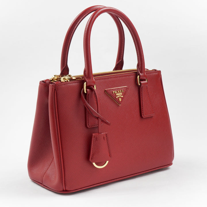 Prada Red Leather Bag with Gold-Tone Hardware