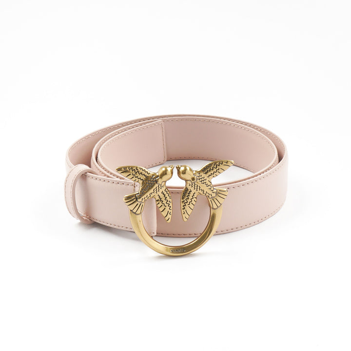 Pinko Pink-Gold Belt with Love Birds Buckle - Adjustable Fashion Accessory