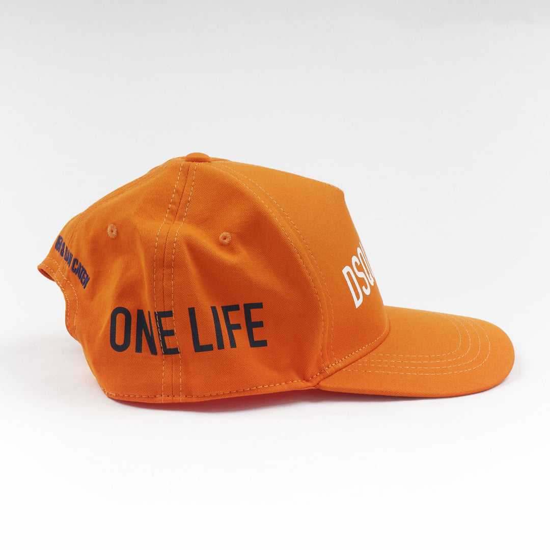 Dsquared2 Orange-Multi Logo Hat - Trendy Fashion Accessory