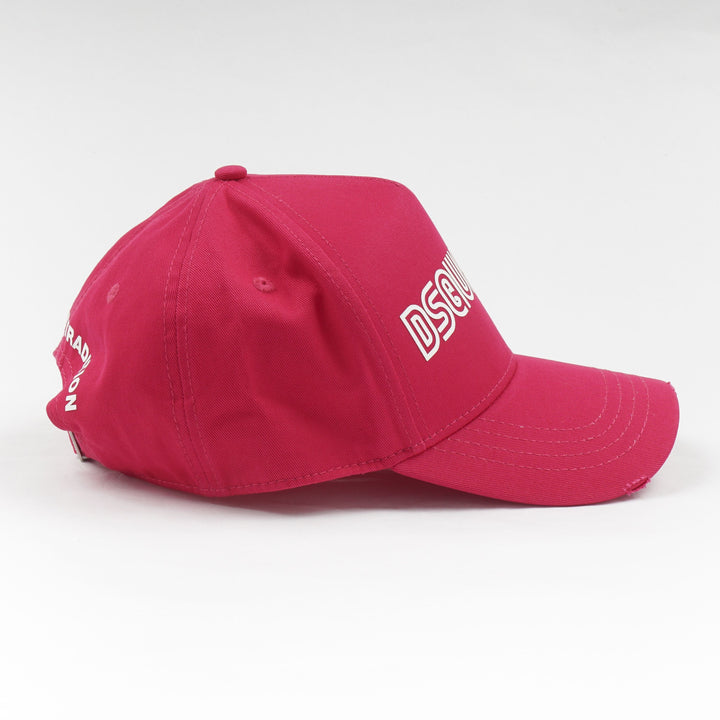 Dsquared2 Fuchsia-Multi Branded Hat with Adjustable Strap