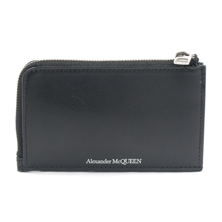 Alexander McQueen Luxury Black Leather Wallet Made in Italy