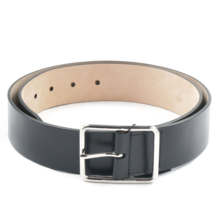 Alexander McQueen Men's Black Leather Belt - Made in Italy