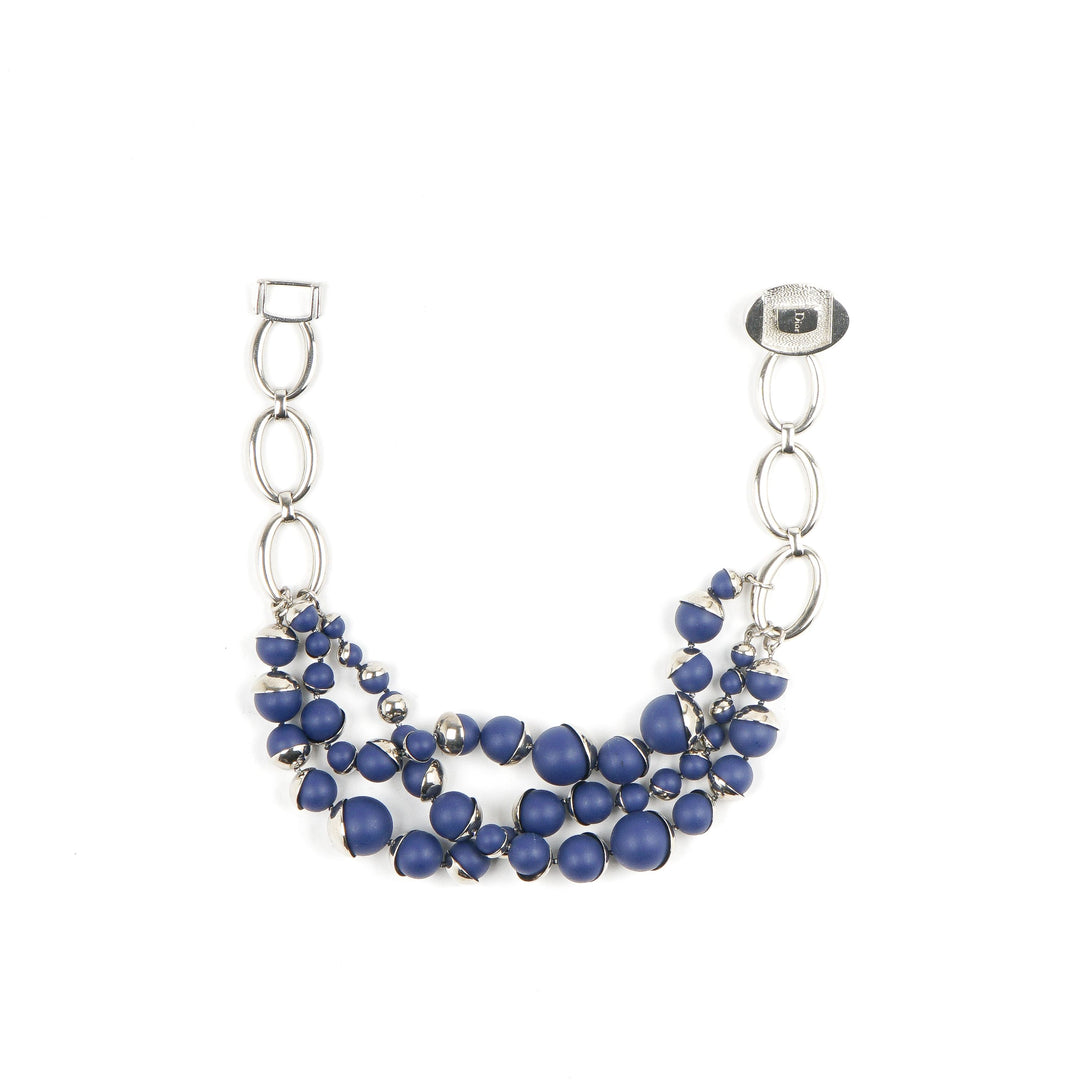 Dior Bijoux Blue-Silver Necklace - Elegant Statement Piece Made in Italy