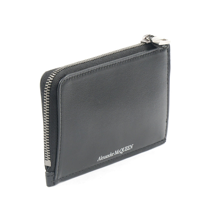 Alexander McQueen Luxury Black Leather Wallet Made in Italy