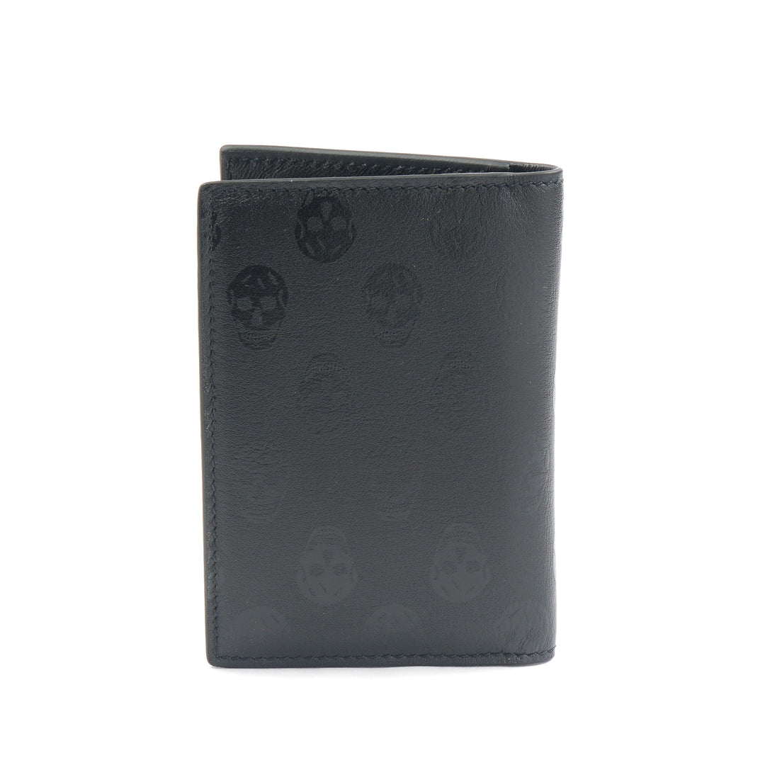 Alexander McQueen Black Leather Wallet with Signature Embossing