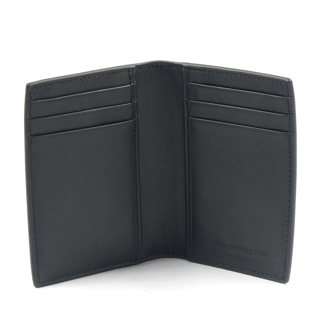 Alexander McQueen Black Leather Wallet with Signature Embossing