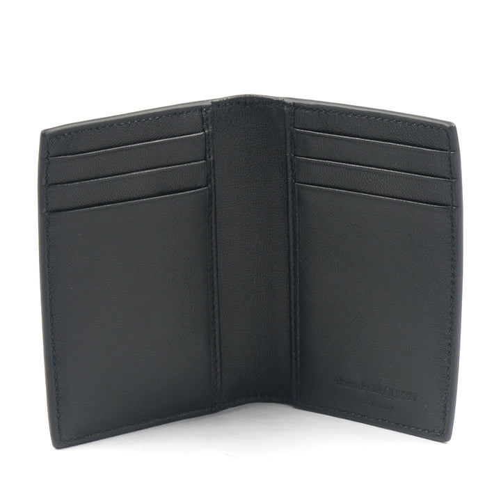 Alexander McQueen Black Leather Wallet with Signature Embossing