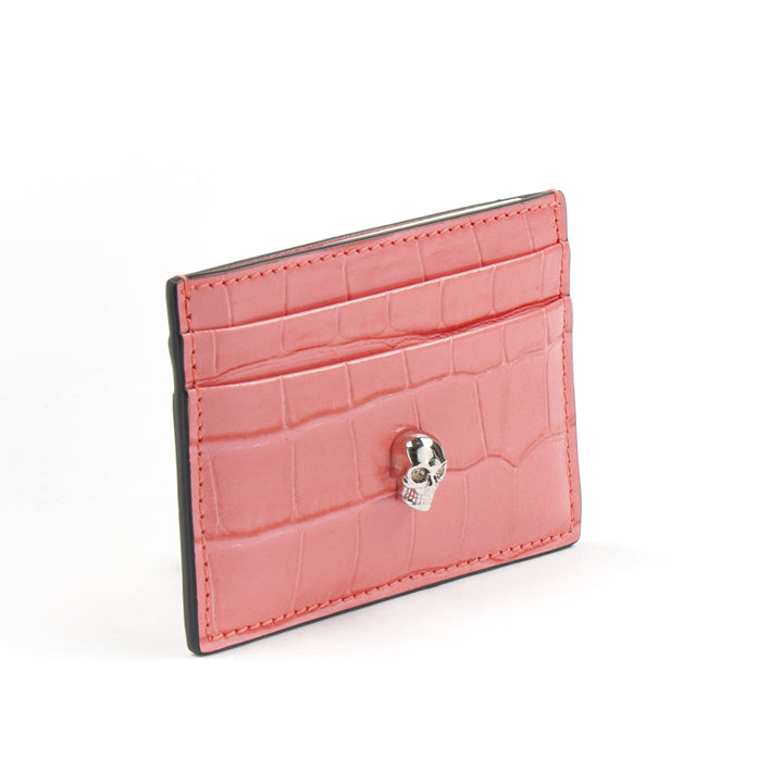 Alexander McQueen Pink-Silver Wallet with Skull Detail - Luxury Italian Craftsmanship