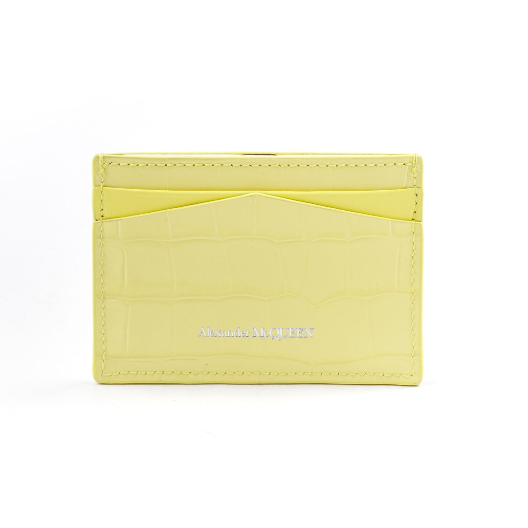 Alexander McQueen Yellow-Silver Wallet with Skull Motif - Made in Italy