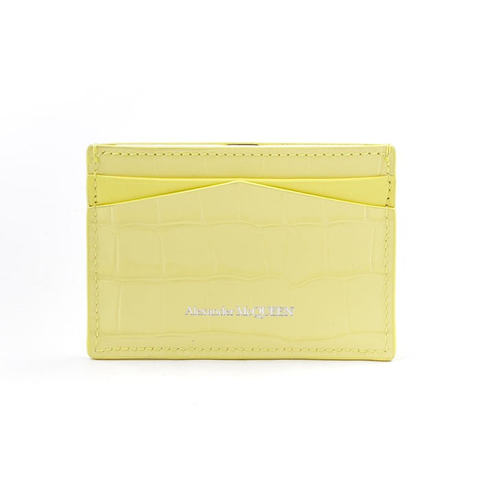 Alexander McQueen Yellow-Silver Wallet with Skull Motif - Made in Italy