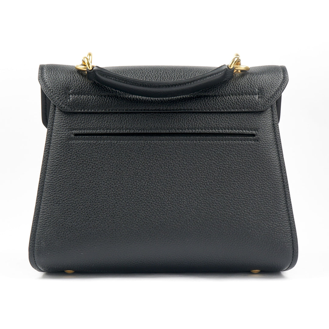 Salvatore Ferragamo Elegant Black-Gold Leather Bag - Made in Italy