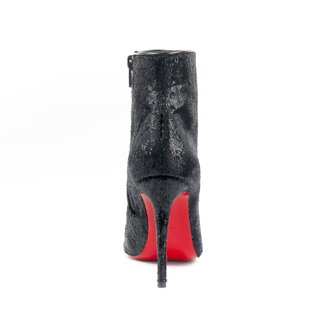 Christian Louboutin Black High-Heeled Boots with Iconic Red Sole