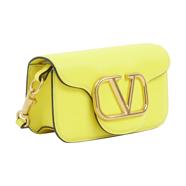 Valentino Bags Yellow Bag with Bold V-logo and Versatile Strap - Made in Italy