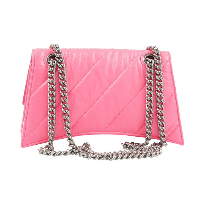 Balenciaga Fuchsia-Silver Quilted Designer Bag with Silver Hardware