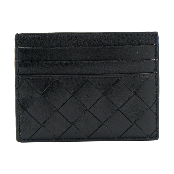 Bottega Veneta Black Woven Leather Wallet - Made in Italy