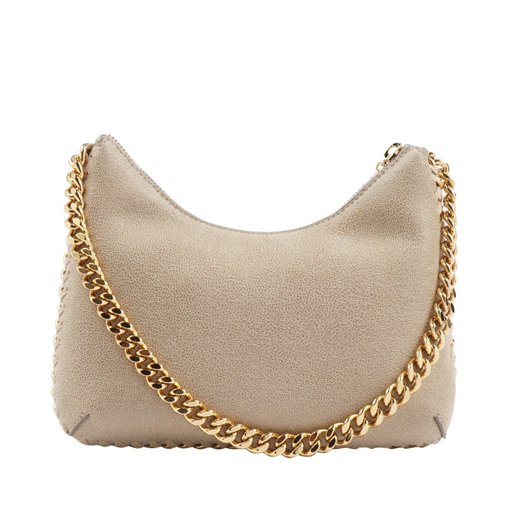 Stella McCartney Eco-Friendly Chic Beige-Gold Bag with Chain Detailing