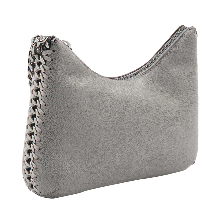 Stella McCartney Eco-Friendly Vegan Leather Bag with Chain Detailing - Grey Silver