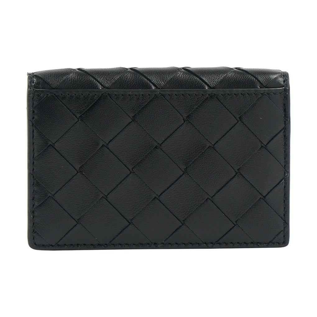 Bottega Veneta Black Leather Wallet with Iconic Intrecciato Design